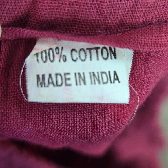 Indian Cotton Pants Dark Red Colorful Stripes Elastic Waist Adj Ankle Ties - Picture 11 of 13